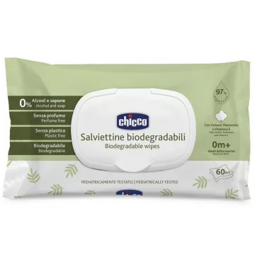   Chicco Törlőkendő Biológiailag lebomló 60 db illatmentes 0h+