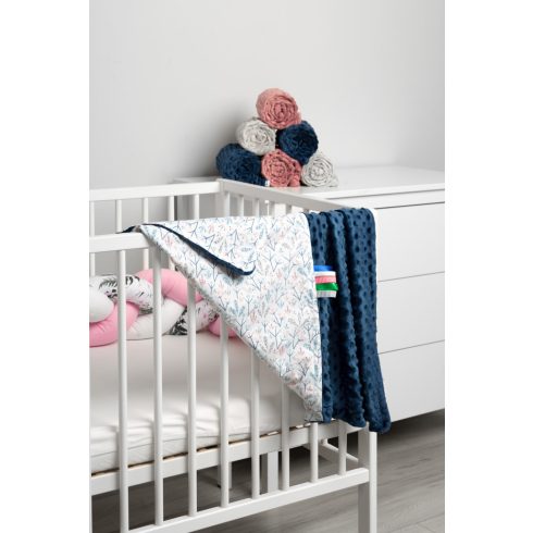 Sensillo kétoldalas babapléd 75x100cm - s.kék