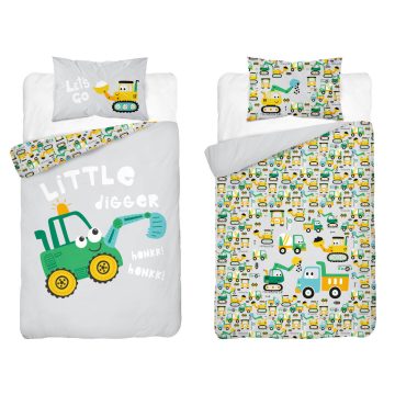 Pamut ágynemű huzat 100*135 cm - zöld markoló