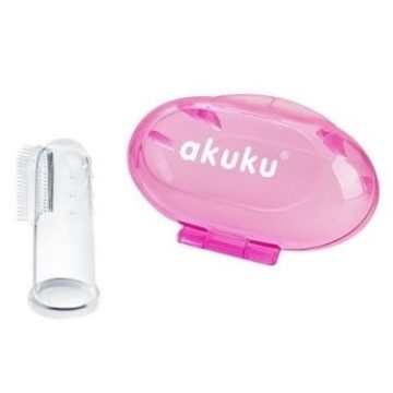 AKUKU szilikon ínymasszírozó tokkal -  rózsaszín
