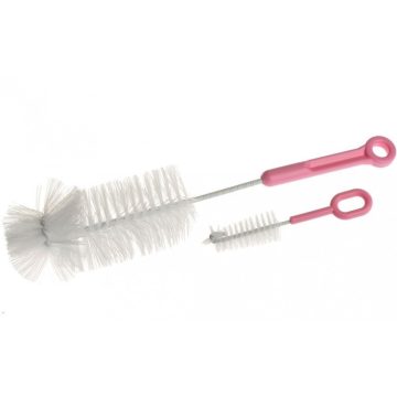 Akuku cumisüveg tisztító kefe készlet - rózsaszín