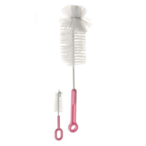 Akuku cumisüveg tisztító kefe készlet - rózsaszín