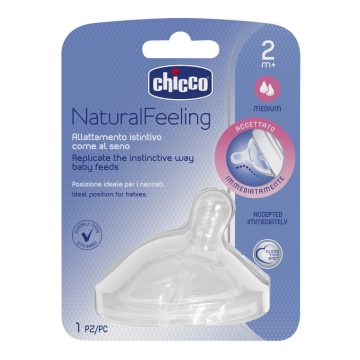   Chicco Natural Feeling ferde etetőcumi 2hó+ (1 db)
közepesen gyors