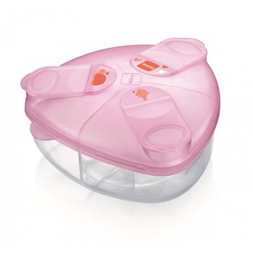 Mam tápszer tároló doboz 3 részes - rózsaszín teknős