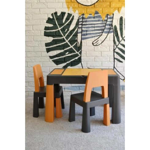 Tega Baby Teggi Multifun kisasztal + 2 db szék szett - grafitszürke/mustársárga