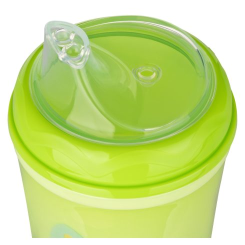 Baby-Nova duplafalú itatópohár puha szilikon csőrrel 250 ml 6hó+ zöld zebra