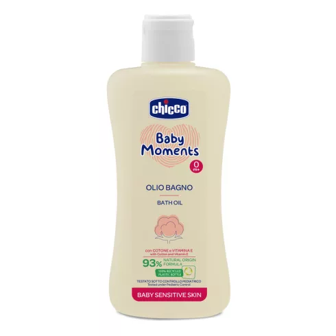 Chicco Fürdető olaj 200 ml - sensitive gyapotolaj és E-vitamin 0+