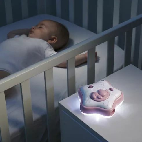 Chicco Rainbow Sky kiságy játékhíd és éjszakai fény elemes 0+ rózsaszín