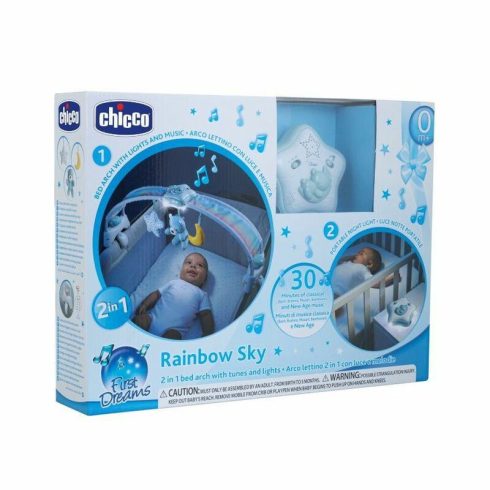 Chicco Rainbow Sky kiságy játékhíd és éjszakai fény elemes 0+ kék