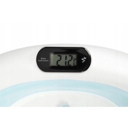 Premium Összecsukható kád hőmérővel és anatómiai támasztékkal + állvány - Blue