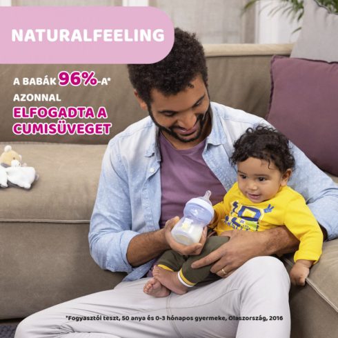 Chicco NaturalFeeling 250 ml cumisüveg közepes folyású 2 hó+

