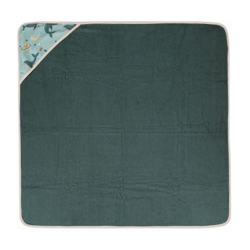 P&M Loulou Bambusz törölköző kapucnival 100 x 100 cm - Whale Song