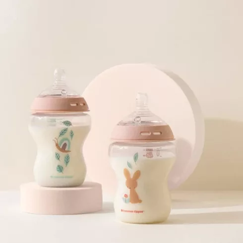 Tommee Tippee Natural Start 2*260ml cumisüveg 0+ - púder/nyuszi