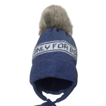   Minimanó téli kötött sapka (44-46) - Kék "Only For Boy"