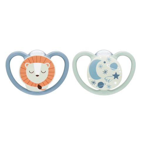 NUK  Space Night szilikon cumi 2db 6-18 hó - oroszlán/égitestek