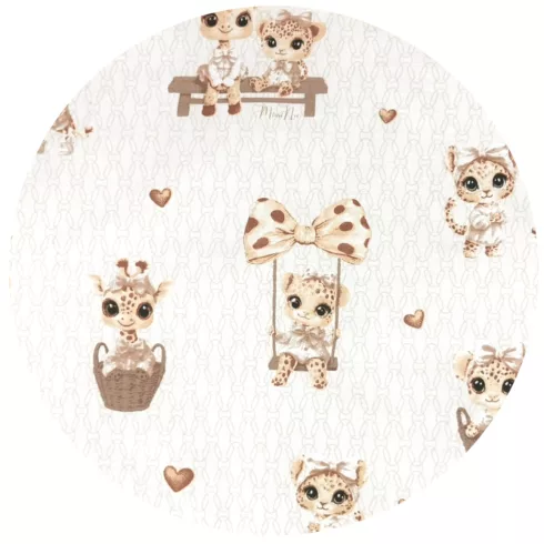 Baby Shop 3 részes ágynemű garnitúra - zsiráf bézs/rózsaszín