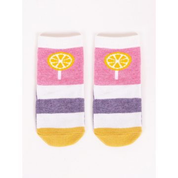 Yo!club pamut zokni (17/19) - pink/citrom