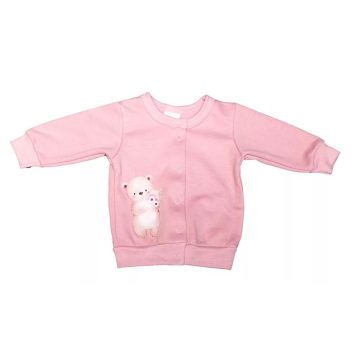   Belül bolyhos baba kocsikabát Maci mintával rózsaszín (74)