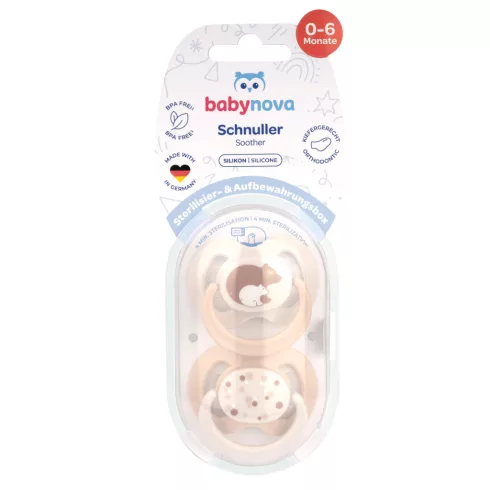 Baby-Nova szilikon fogszabályzós cumi 0-6 hó 2db/csom - maci