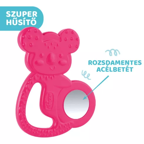 Chicco Koalás hűsítő rágóka acélbetétes pink 4hó+