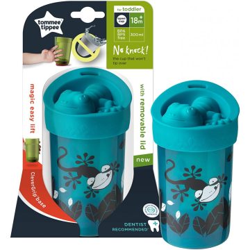   Tommee Tippee Itatópohár felboríthatatlan tetővel 18+ 300ml zöld kaméleon
