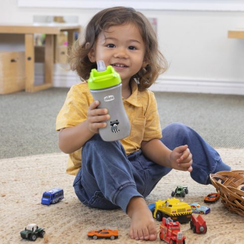 Chicco Kids Pop-Up 350ml szívószálas kulacs 2év+ Zöld