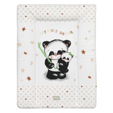   Babastar puha pelenkázó lap 50*70 cm - bézs panda és mamája