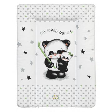   Babastar puha pelenkázó lap 50*70 cm - szürke panda és mamája