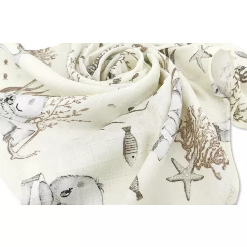 Mintás textil pelenka 1db-os 70X80 cm - Ekrü fóka