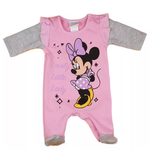 Disney Minnie belül bolyhos hosszú ujjú rugdalózó rózsaszín (62)