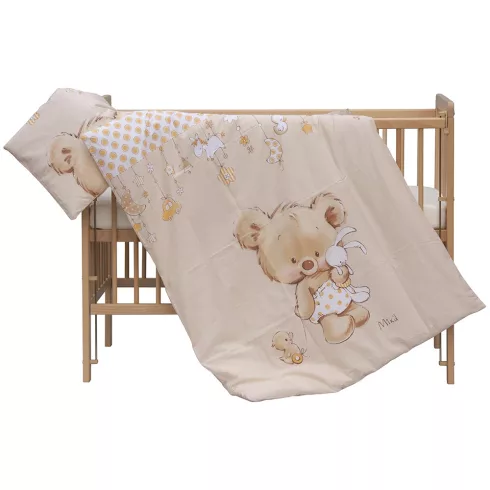 Baby Shop ágynemű huzat 100*135cm - barack " Mika" maci 