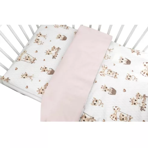 Baby Shop ágynemű huzat 100*135cm - zsiráf bézs/rózsaszín