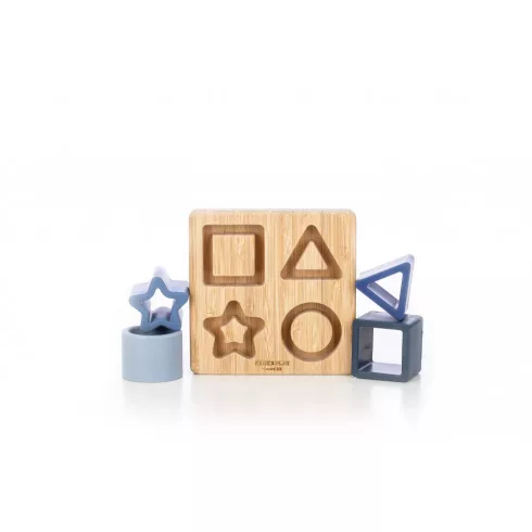 Apollo free2play szilikon/fa formaillesztő-Kék geometriai formák 