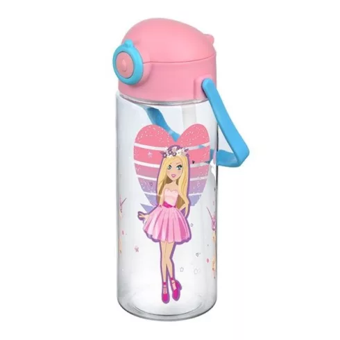 Titiz szívószálas kulacs 400ml - Rózsaszín