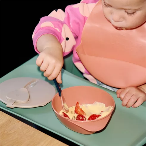 Tommee Tippee Easy Scoop etetőtálkák tetővel és kanállal 6+ - zöld/lazac 