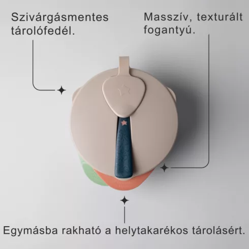 Tommee Tippee Easy Scoop etetőtálkák tetővel és kanállal 6+ - zöld/lazac 