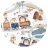 Baby Shop pamut,gumis lepedő 60*120 cm - Állatok a vonaton