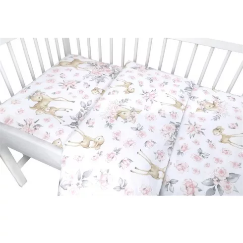 Baby Shop ágynemű huzat 90*120 cm - rózsaszín őzike
