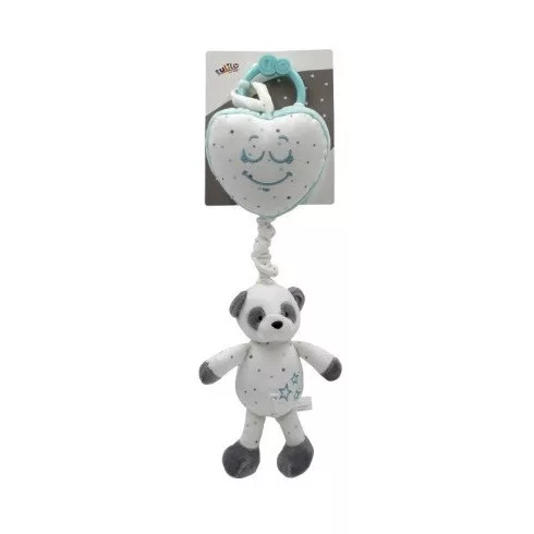 Tulilo plüss zenélő játék - menta szívecskés panda