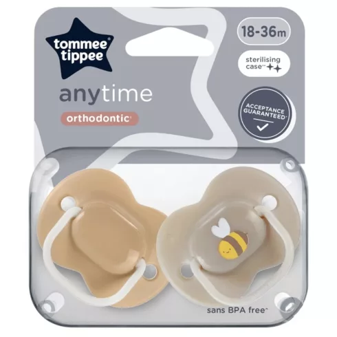 Tommee Tippee Anytime nyugtatócumi  18-36 hó 2 db  - méhecske
