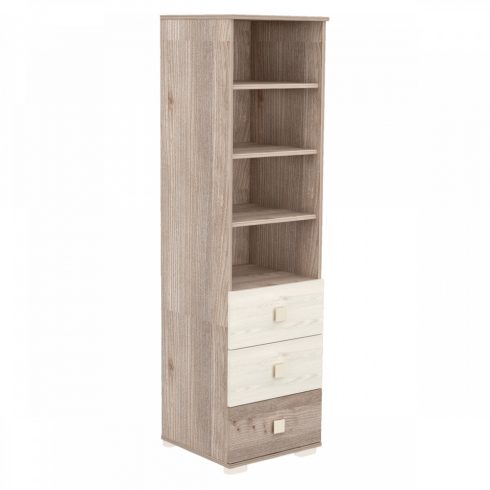 Timba Viki 3 fiókos nyitott szekrény Krém-Fűz
