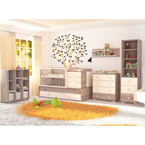 Timba Viki 3 fiókos nyitott szekrény Krém-Fűz
