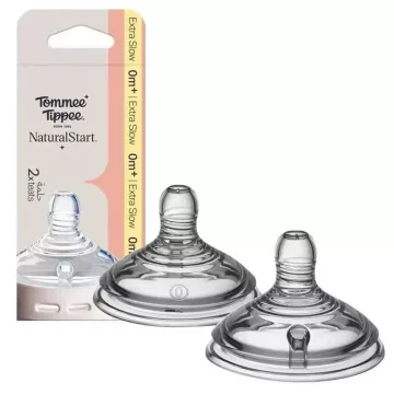   Tommee Tippee Natural Start 2db-os szilikon 0+ etetőcumi - extra lassú folyású