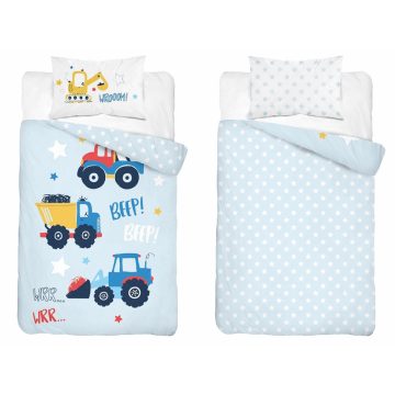 Pamut ágynemű huzat 100*135 cm - Kék Beep!