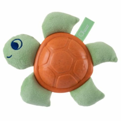 Chicco Baby Turtle Eco+ bébiteknős rágókás textiljáték 3 hó+