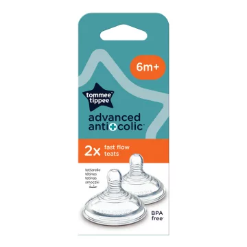   Tommee Tippee Advanced Anti-Colic szilikon 6+ etetőcumi (2db) - gyors folyású