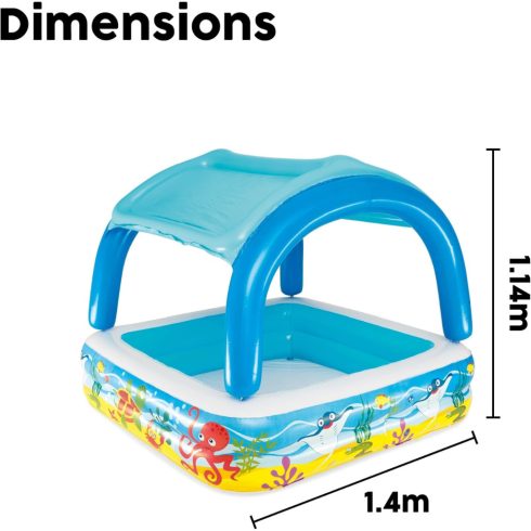 Bestway Beach Buddy™ pancsoló medence napvédő tetővel 140 x 140 x 114 cm