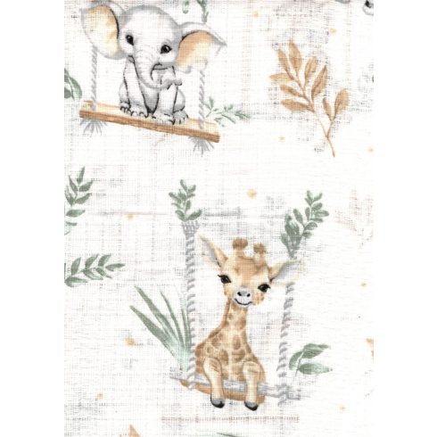 Mintás textil pelenka 1db-os - zöld szafari 