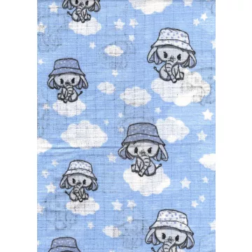 Mintás textil pelenka 1db-os - Kék elefánt