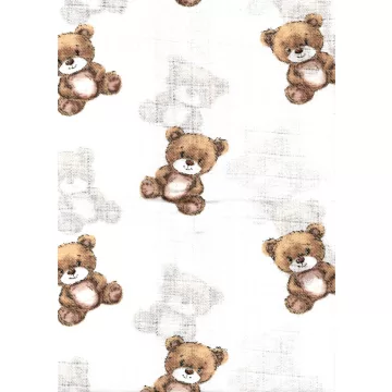 Mintás textil pelenka 1db-os - Barna kis maci 